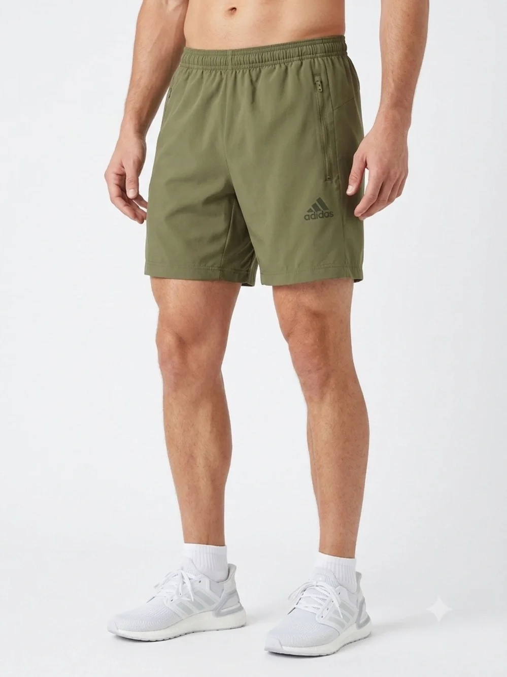 adidas Olive Green Athletic Training Shorts Size Small